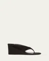 Alaïa Suede Wedge Thong Sandals In Black