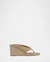 Alaïa Suede Wedge Thong Sandals In Multi