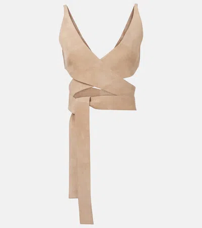 Alaïa Suede Wrap Top