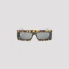 Alaïa Rectangular Sunglasses Tortoiseshell Frame Wide Arms In Black