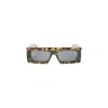 Alaïa Rectangular Sunglasses Tortoiseshell Frame Wide Arms In Black