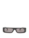 Alaïa Lettering Logo Rectangular Sunglasses In Black
