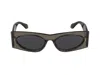 Alaïa Rectangular Frame Sunglasses In Brown Brown Grey