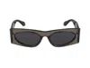 Alaïa Rectangular Frame Sunglasses In Brown Brown Grey
