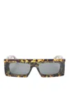 Alaïa Rectangular Mask Sunglasses Tortoiseshell Pattern Frame In Gray