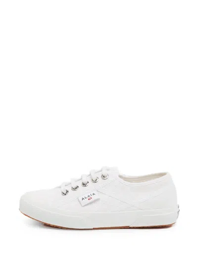 Pre-owned Alaïa Superga Canvas Sneakers In White
