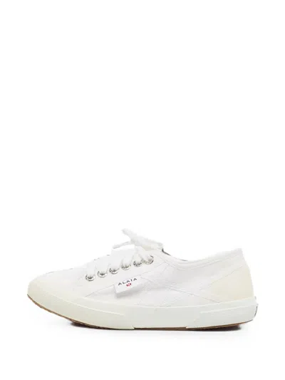 Pre-owned Alaïa Superga Lace-up Sneakers In White