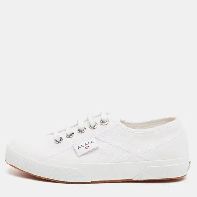 Pre-owned Alaïa Superga Size 37 White Canvas Low Top Sneakers