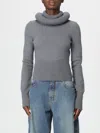 Alaïa Gray Wool Hoodie In Gray