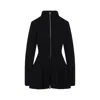Alaïa Ribbed Wool And Cashmere-blend Peplum Cardigan In Black