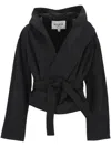 Alaïa Hooded Biker In Faille In Black