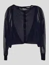 Alaïa Alaia Folded Cardigan In Blue