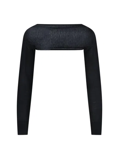 Alaïa Fitted Cashmere Cover-up With Round Neckline In Black