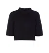Alaïa Cropped High Neck Knit Jumper In Black