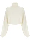 Alaïa Wool Turtleneck Sweater In Blanc Naturel