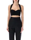 Alaïa Sweetheart Neckline Black Bra Top For Women In Black_alaia
