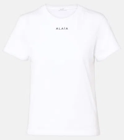 ALAÏA ALAÏA PRINTED COTTON JERSEY T-SHIRT