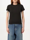 Alaïa Black Cotton T-shirt With Logo In Black