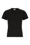 Alaïa Black Cotton T-shirt With Logo In Black