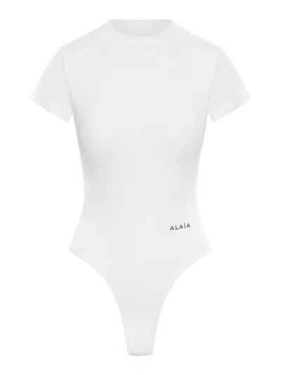 Alaïa T-shirt Body Whit Logo In White
