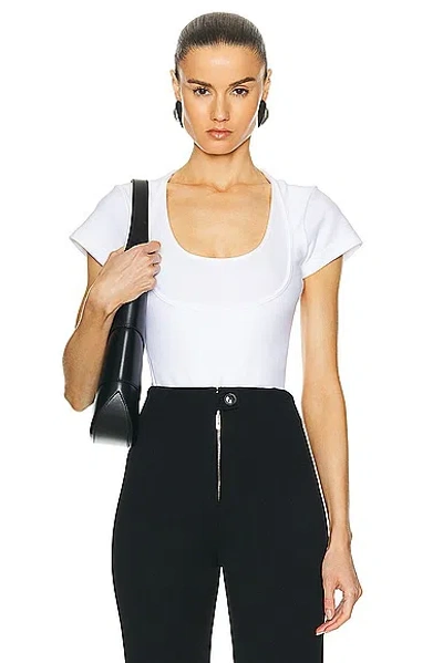 Alaïa T-shirt Bodysuit In Blanc