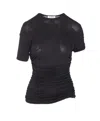 Alaïa Crewneck Pleated Ruched Ruffled Sheer Short Tight