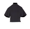 Alaïa Alaia Black Cotton Turtleneck Top Women In Blue