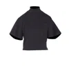 Alaïa Alaia Black Cotton Turtleneck Top Women In Blue