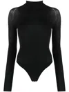 Alaïa Noiralaia High Collar Top For Women Fw23 In Noiralaia
