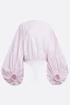 Alaïa Taffet&#x00e0; Bodysuit With Balloon Sleeves In Pink