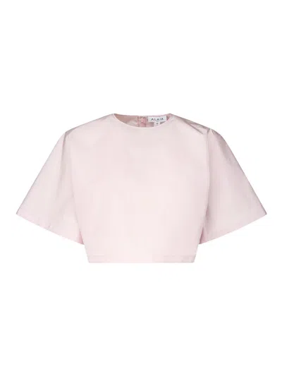 Alaïa Taffet T-shirt In Pink