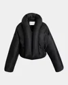 Alaïa Taffeta Padded Bomber Jacket In Animal Print