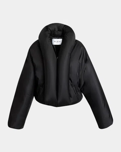 ALAÏA TAFFETA PADDED BOMBER JACKET