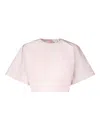 Alaïa Short Sleeve T-shirt In Rose Pale