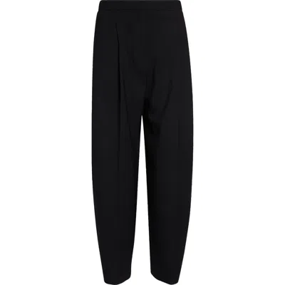 Alaïa Tailored Wool Stretch Gabardine Barrel Leg Pants In Silver