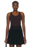 Alaïa Tank Top Bodysuit In Chocolate