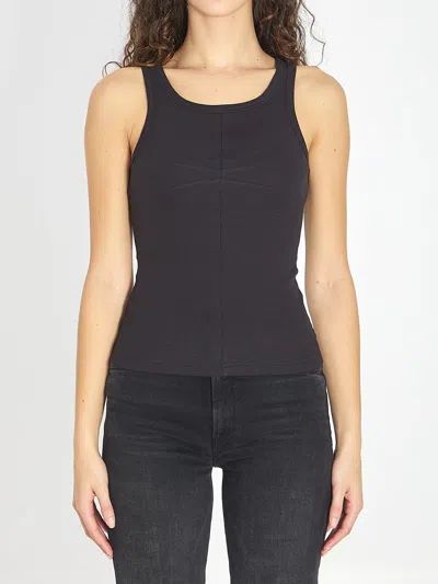 Alaïa Alaia Darts Cotton Tank Top In Black
