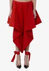 Alaïa Womens Orange Sanguine Ruffled Open-seam Cotton Trousers In Red