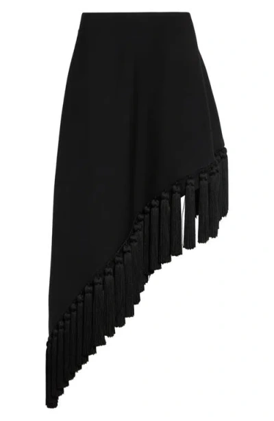 Alaïa Tassel Asymmetric Wool Skirt In Black