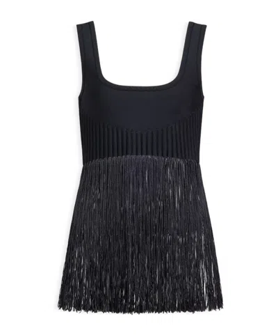 Alaïa Tassel Cropped Knit Top In Black