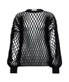 Alaïa Macramé Fishnet Sweater In Black