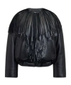 Shop Alaïa Fringed Leather Bomber Jacket In Black