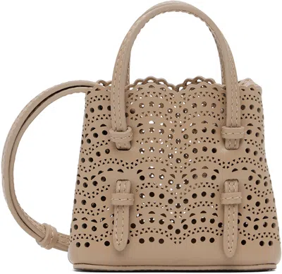 Alaïa Taupe Mini Mina Bag In 124 Sable