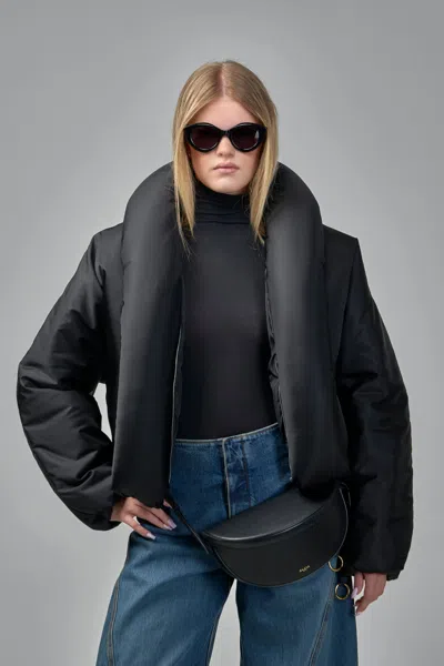 Alaïa Taffeta Padded Bomber Jacket In Black