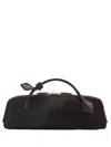 Alaïa Le Teckel Leather-trimmed Calf Hair Clutch In Brown