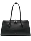 Alaïa Le Teckel Shoulder Bag In Grained Leather In Black