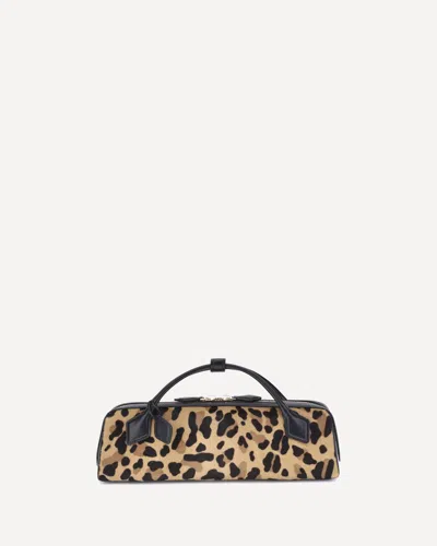 Alaïa Teckel Leopard-print Calf Hair Handbag In Brown