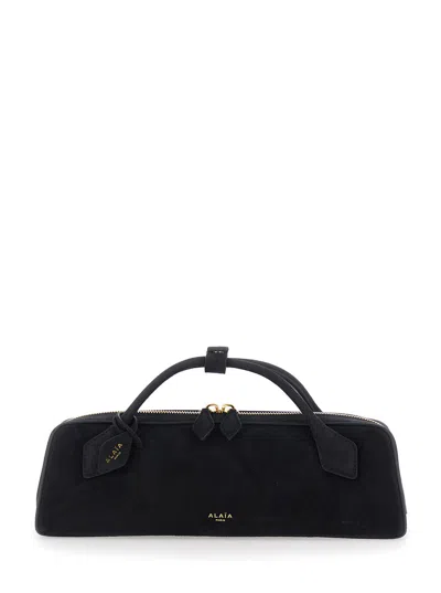 Alaïa Alaia Teckel Mini Clutch With Zip Closure And Leather Details In Black