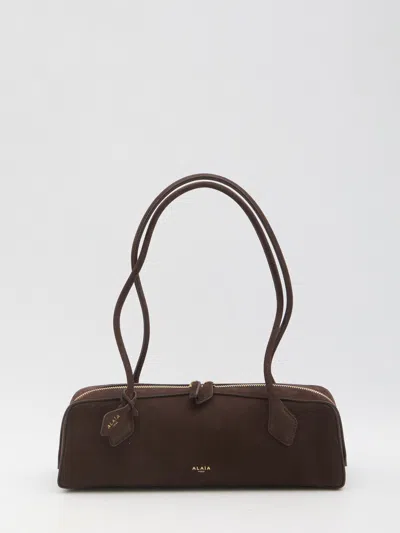 Alaïa Alaia Teckel Mini Nubuck Handbag In Brunor