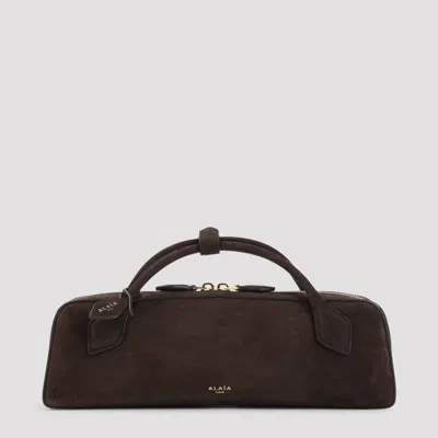 Alaïa Teckel Mini Suede Clutch Bag In Brown